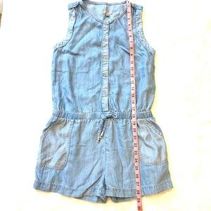Girls chambray light denim romper NWOT